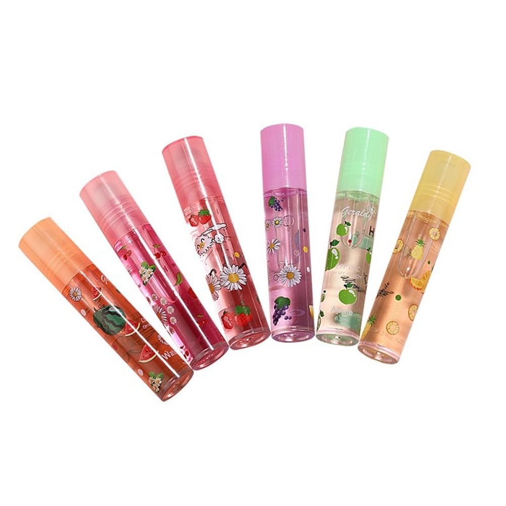Colorless Lip Gloss Clear Oil Sexy Cute Fruit Lip Balm Liquid Lipstick Waterproof Moisturizing Plumper Lip Oil Women Lip Gloss