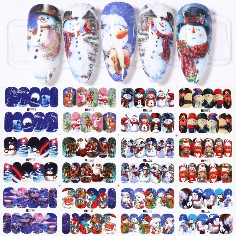 12pcs Valentines Love Letter Water Decals Flower Sliders Nail Stickers for Manicure Nail Art Decoration Transfer Water Sticker-Nail Inspo