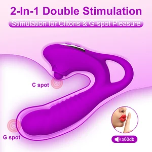 Rose Double Arousal Handheld Clit and G-Spot Stimulation Vibrator - Dual Motor with 10 Frequencies