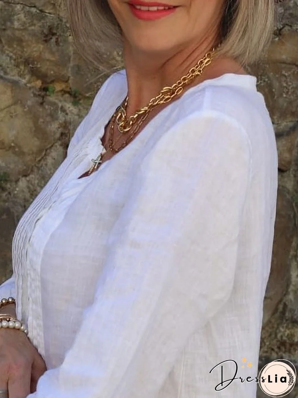 Bateau/Boat Neck Cotton Casual Weaving Dress