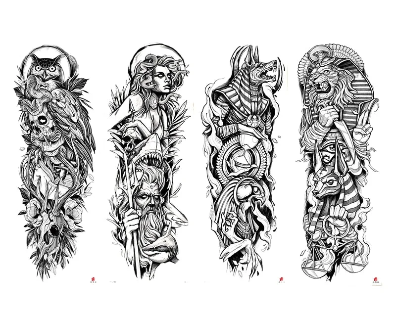 Temporary Tatoo Tattoo for Woman Tattoo Stickers Arm Tattoo Big Sleeve Men and Women Personality Tiger Leopard stickers