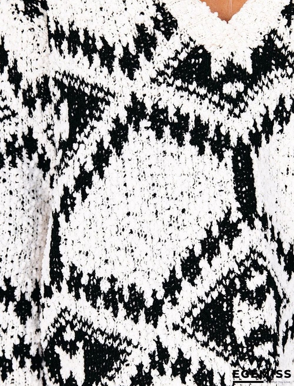 Long-sleeved Loose Knitted Pullover Sweater | EGEMISS