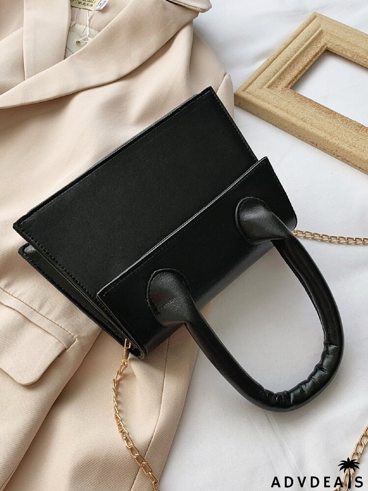 Flap Trapezoid Satchel Bag