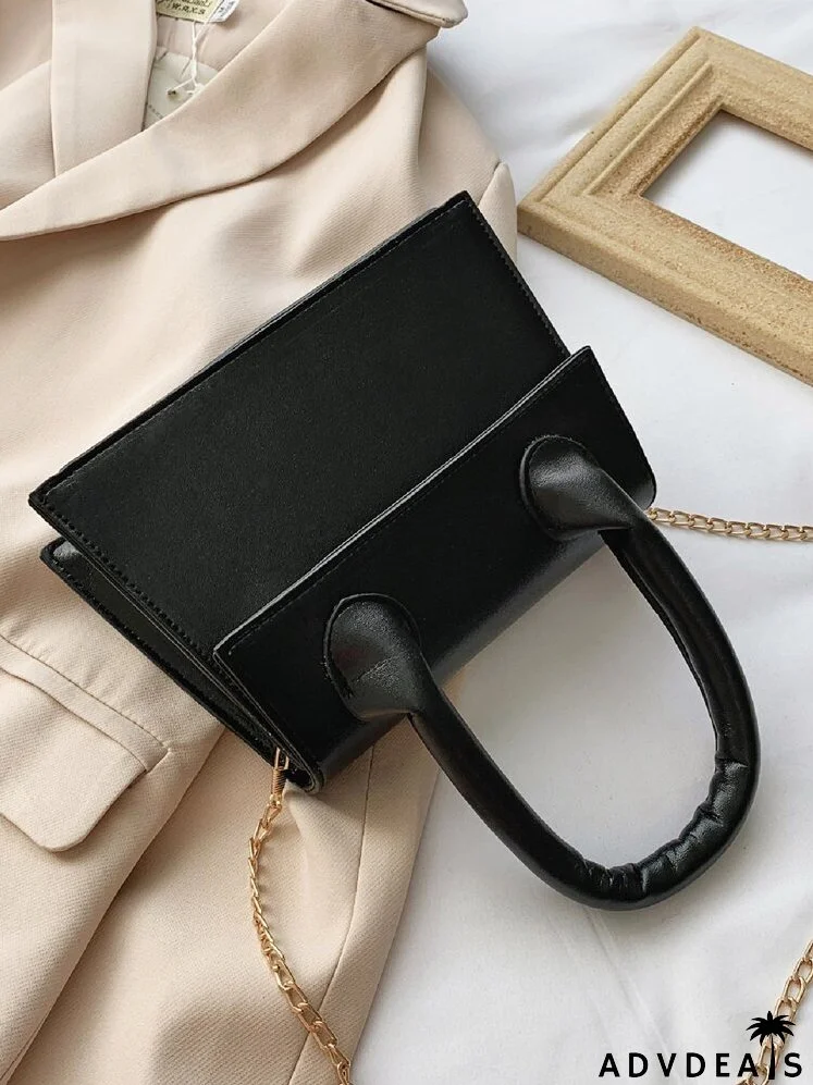 Flap Trapezoid Satchel Bag