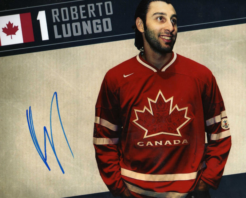 ROBERTO LUONGO VANCOUVER CANUCKS SIGNED 8X10 Photo Poster painting