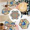7pcs Cup Coasters Creative DIY Anti Slip Coasters Honeycomb Shape