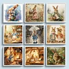 (Multi-Style) Retro Bunny-11CT Stamped Cross Stitch 40*40cm/15.75*15.75in