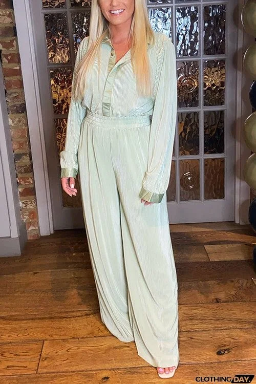 Pleated Oversized Shirt and Trouser Set