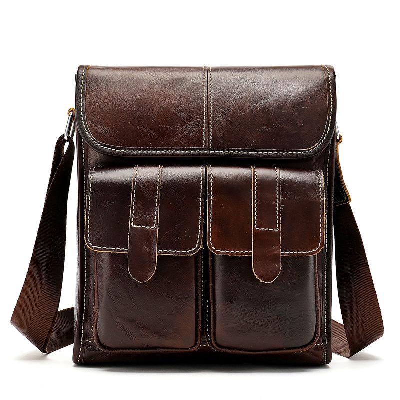 Fashion Vintage Messenger Bags Durable Leather Shoulder Bags