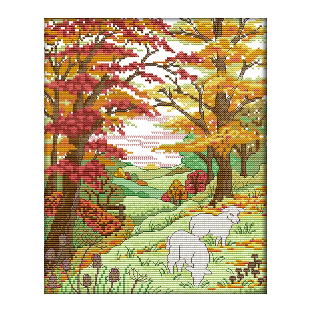 

Mountain Sheep - 14CT Stamped Cross Stitch - 28*33CM, 501 Original