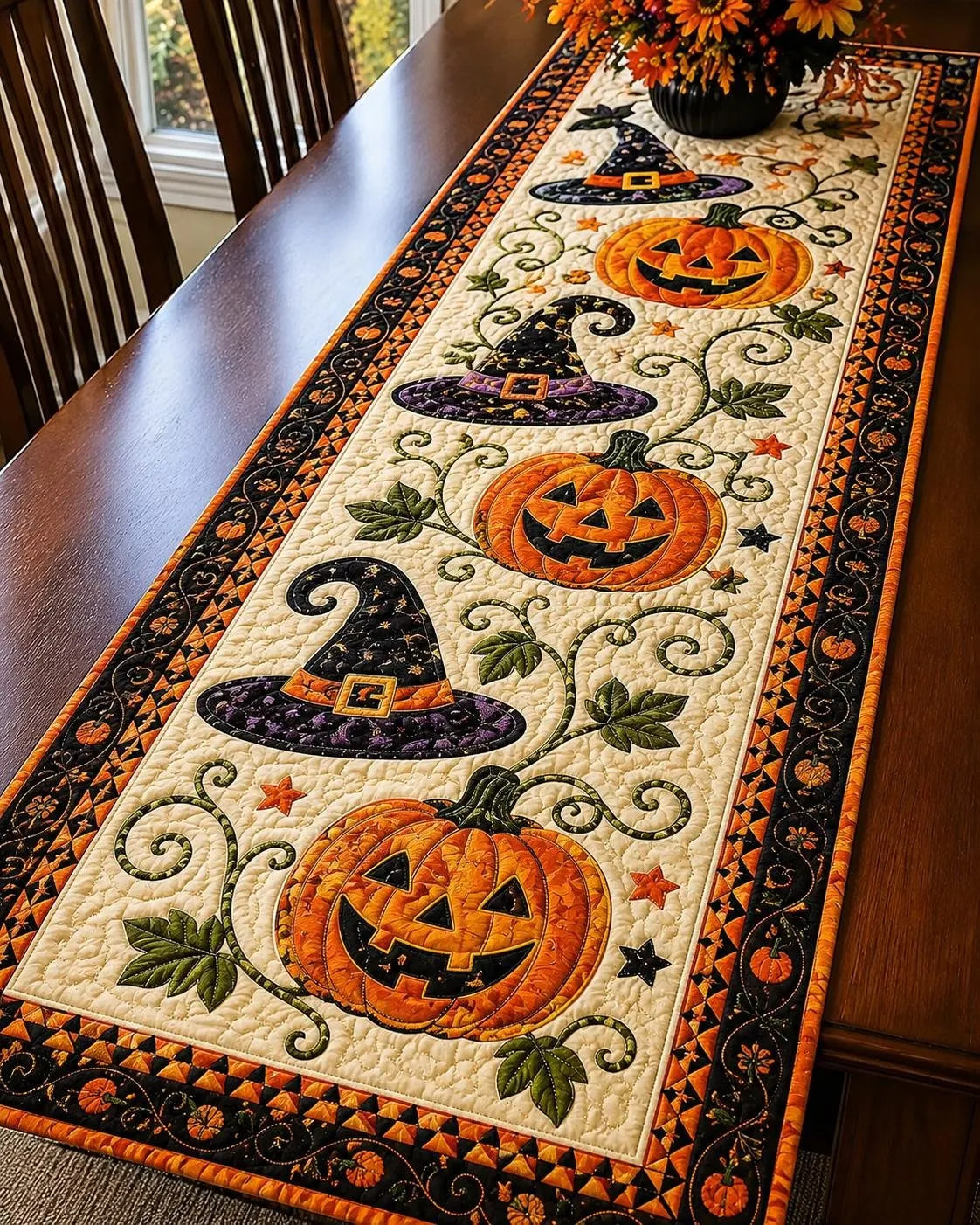 Quilted Table Runner Texture