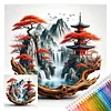 Landscape Full 11CT 3 Strands DIY Stamped Cross Stitch Kits for Beginners Adults Home Wall Decor Cross Stitch Art and Crafts Kits 40x40cm