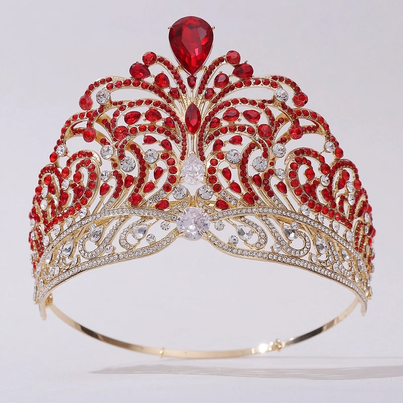 Queen Bridal Crown Alloy Inlay Artificial Crystal Rhinestones Zircon Crown