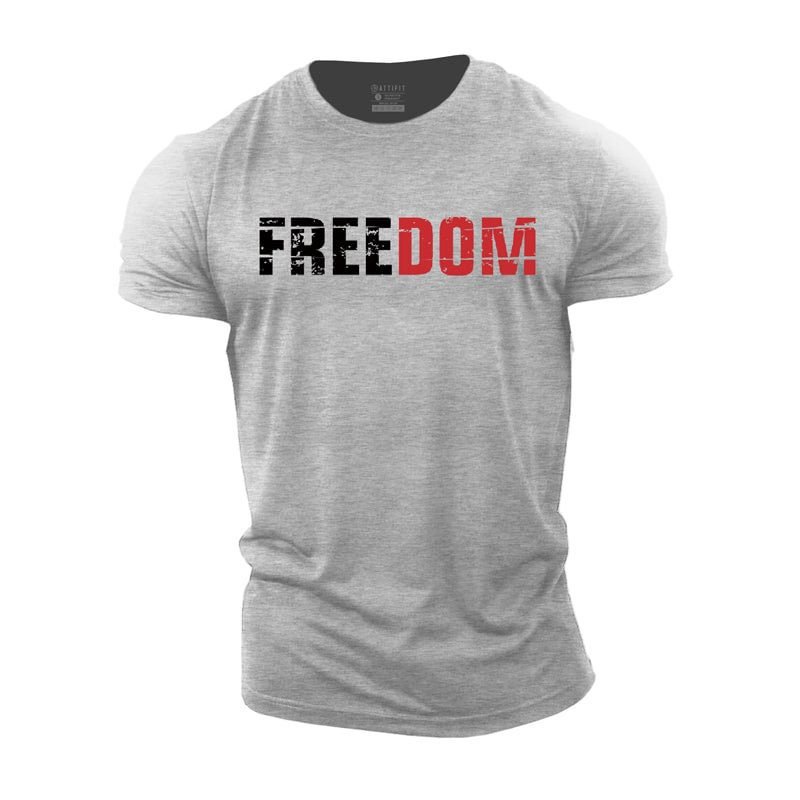 Cotton Freedom Letter Workout T-shirts tacday