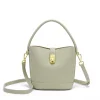 Elegant Plain Color Women's Cross Shoulder Bucket Handbag