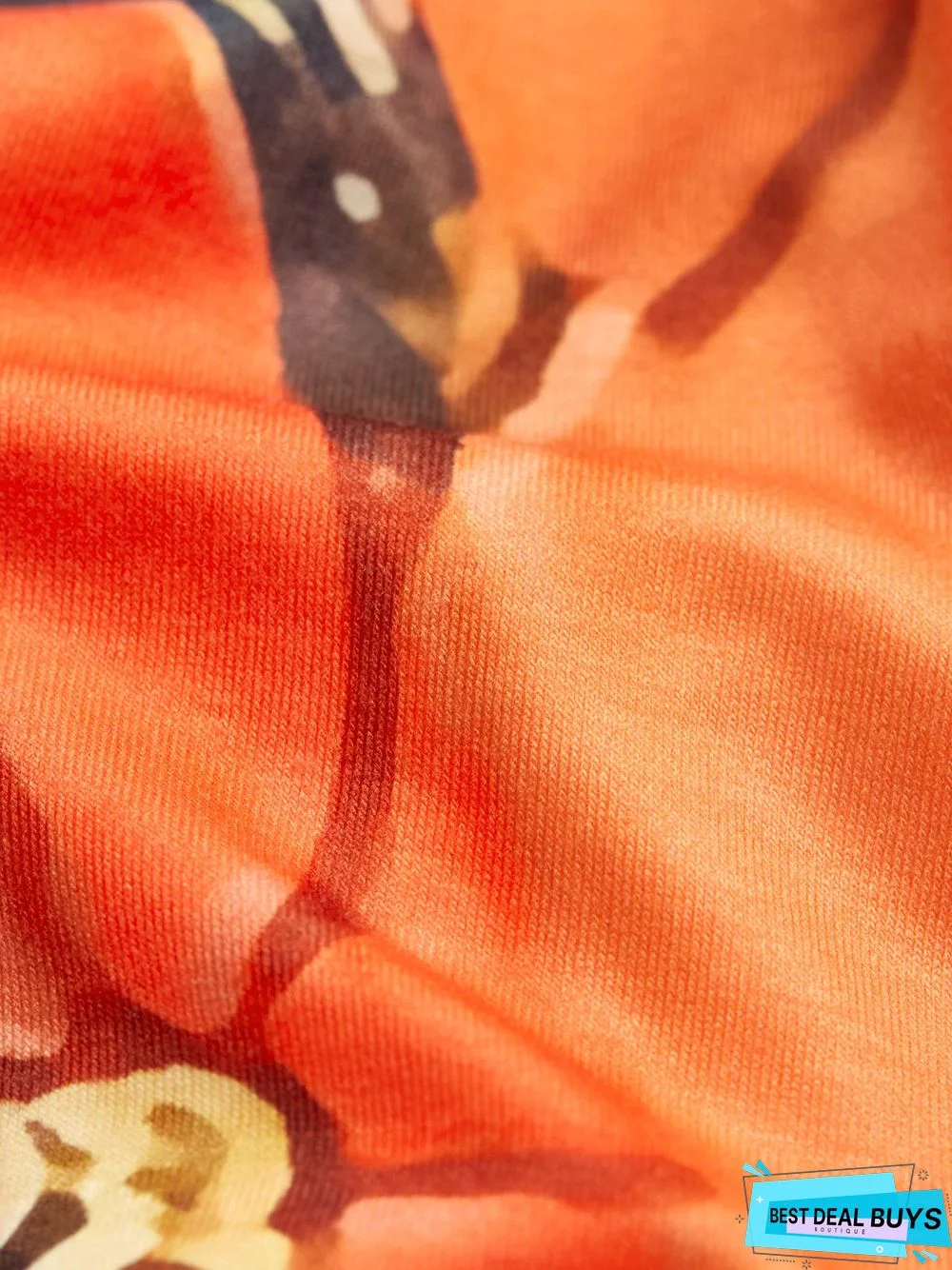 3/4 Sleeves Art Printing Crew Neck Casual Two Piece Dress With Coat