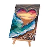Framed Love Beach-Paint By Numbers Acrylic Painting 30*40Cm With Color Box 5Ml（18Colors）