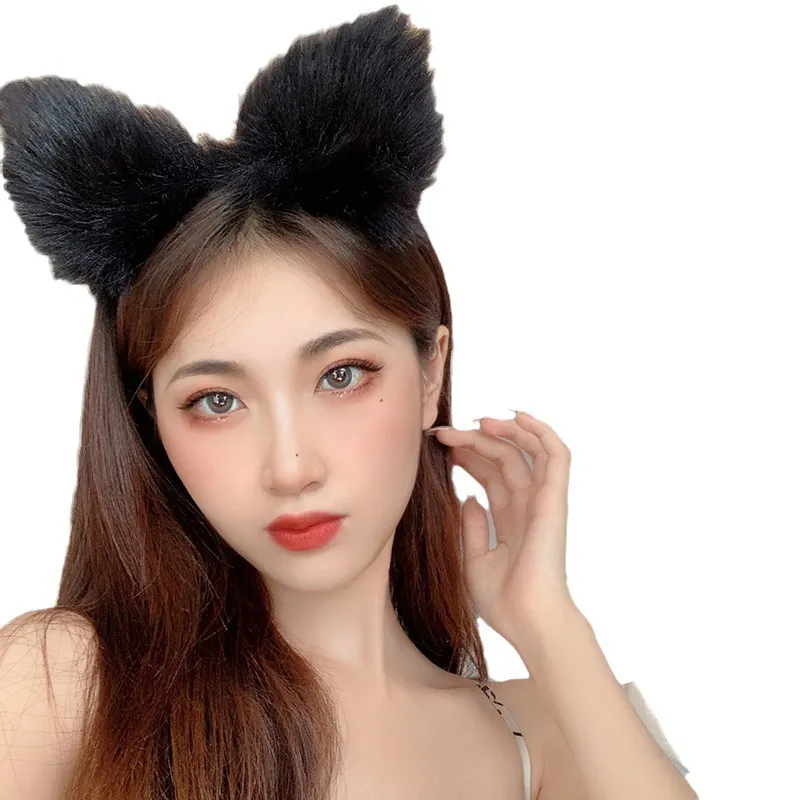 Churchf Sexy Stuffed Fox Fox Ear Head Buff Net Red Live Photo Hair Anchor Card Cute Animal Ear Hair Ornaments