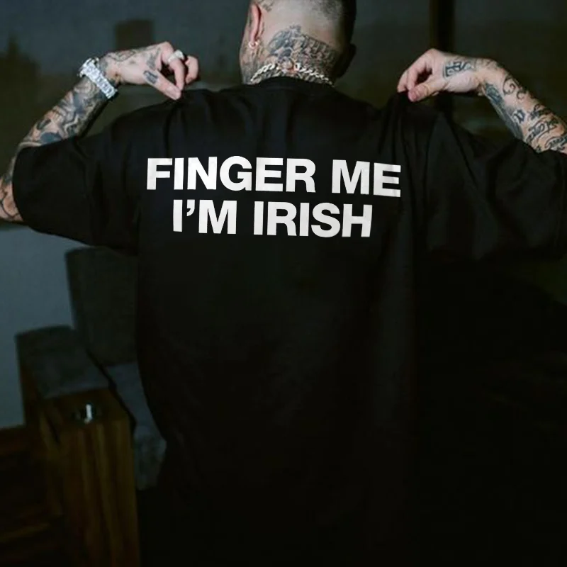 Finger Me I'm Irish Printed Men's T-shirt -  