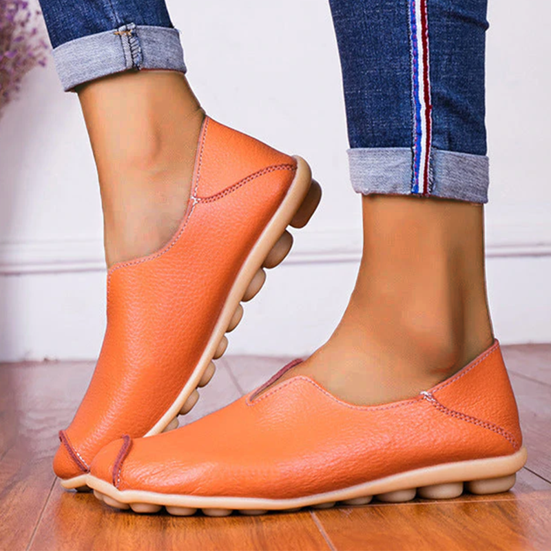 Casual Flat Heel Cow Tendon Low Top Closed Toe Slip On Comfortable Work Shoes
