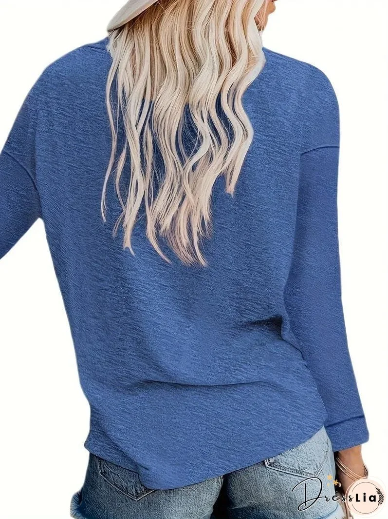Long Sleeve Crew Neck T-Shirt for Women