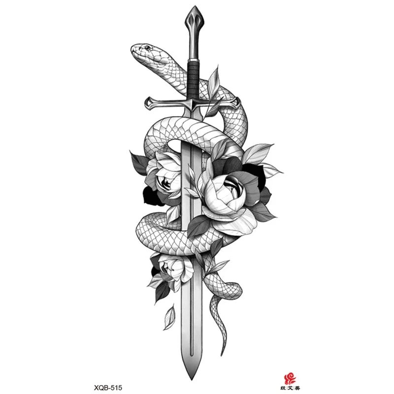 Sdrawing Full-arm Waterproof Tattoo Sticker Symbol Totem Animal Skeleton Small Arm Tattoo Sticker