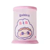 Adorable Cartoon Bunny Round Folding Matte Pens Storage Container Student Table Stationery Organizer