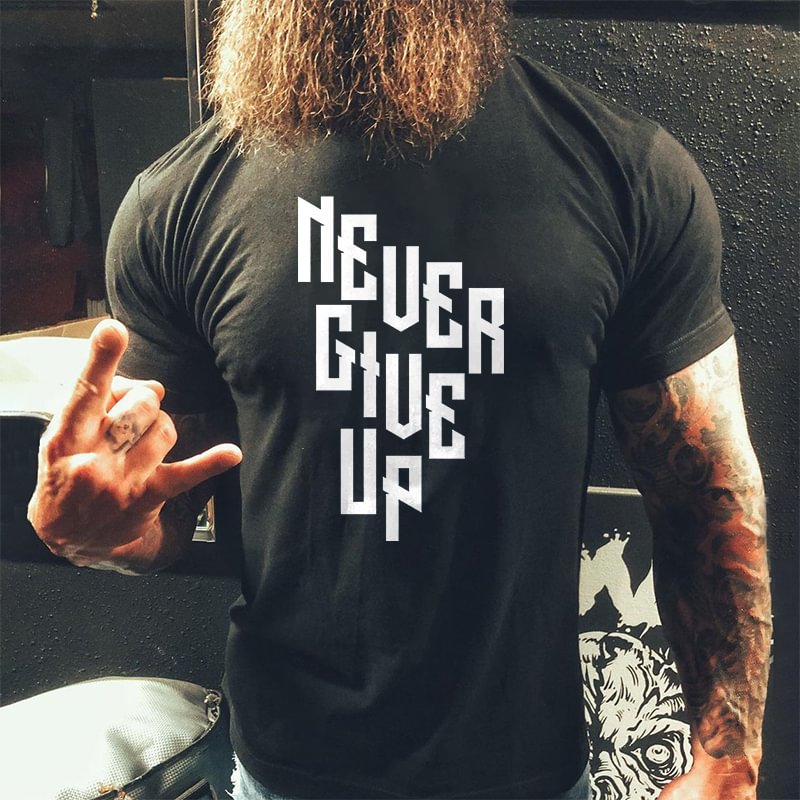 Livereid Never Give Up Printed Men's T-shirt - Livereid