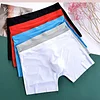 Seamless Ultra-thin Ice Silk Boxer Briefs Men's Transparent Sexy U-convex Boxer Briefs