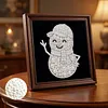 12Pcs DIY Pearl Painting Snowman for Home Wall Decor(15x15cm)