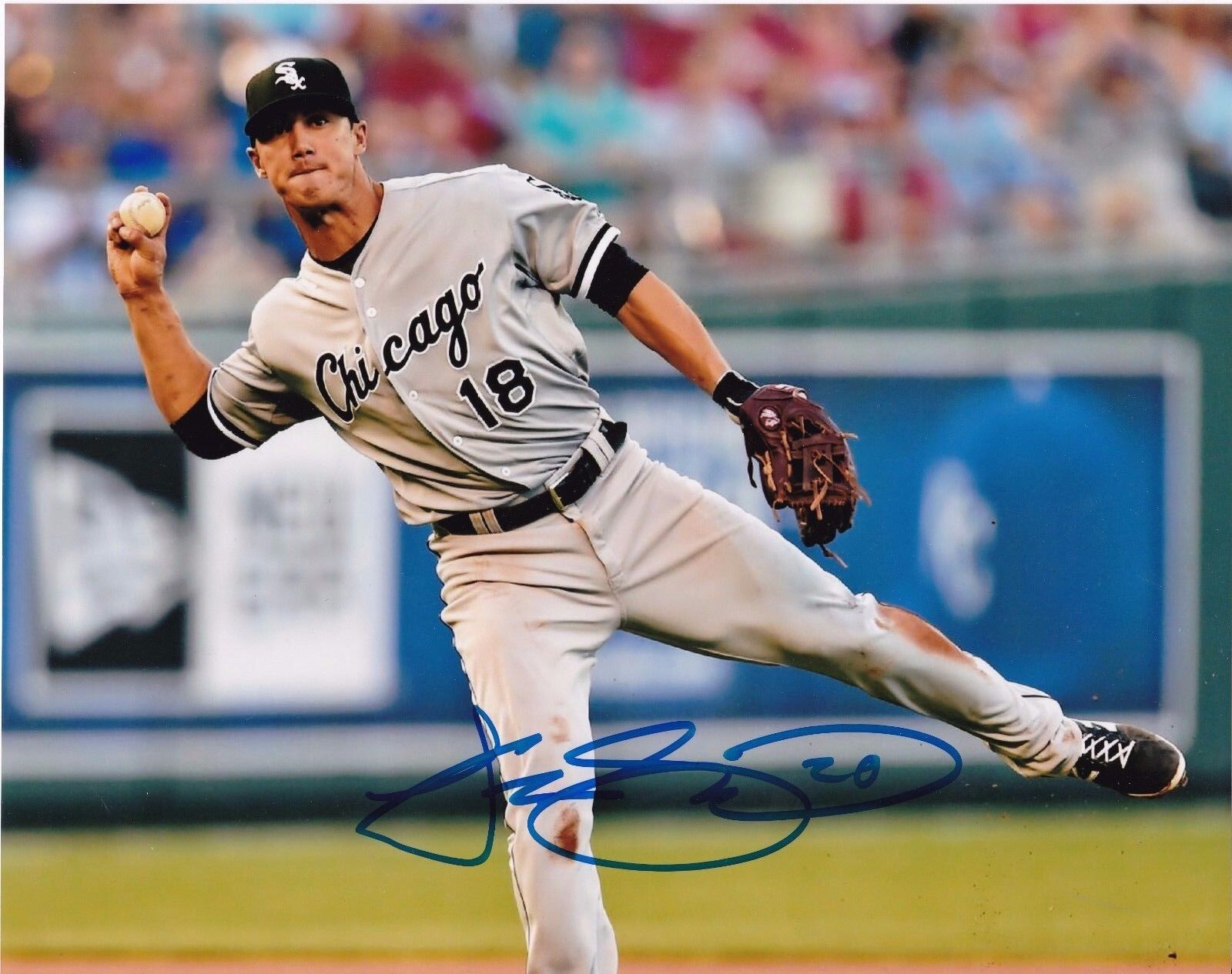 TYLER SALADINO CHICAGO WHITE SOX ACTION SIGNED 8x10