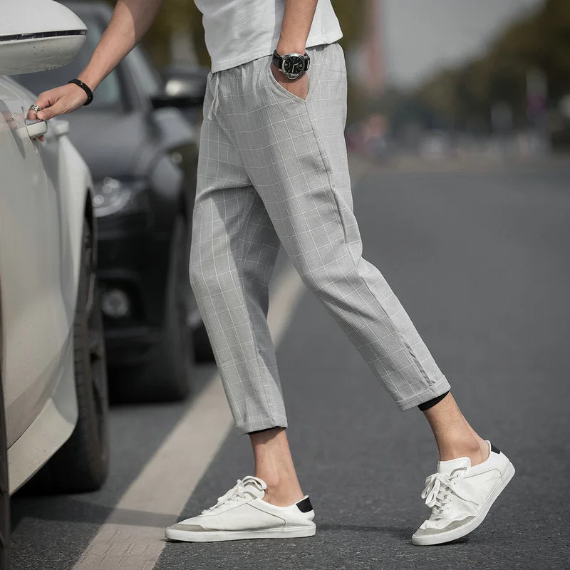 2020 Casual Ankle-Length Plaid Pants Men Trousers Hip Hop Jogger Pants Men Sweatpants Streetwear Men Pants Trousers Dropshipping