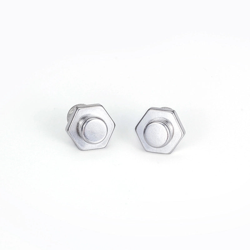 1 Pair Hip-Hop Geometric Titanium Steel Ear Studs