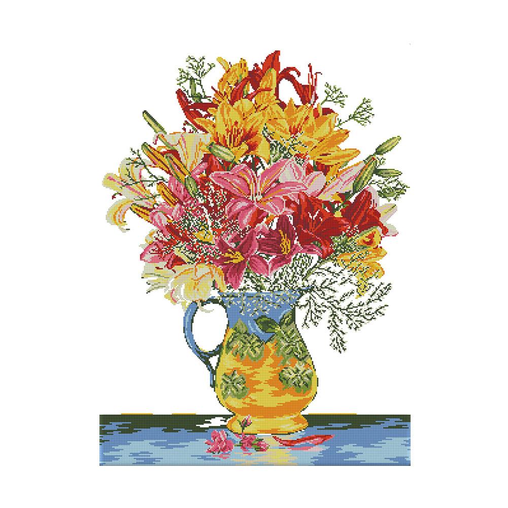

Flowers Blooming - 14CT Stamped Cross Stitch - 69*53cm, 501 Original