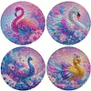 4Pcs Diamond Painting Wooden Animal Placemats with Holder Diamond Art Place Mats