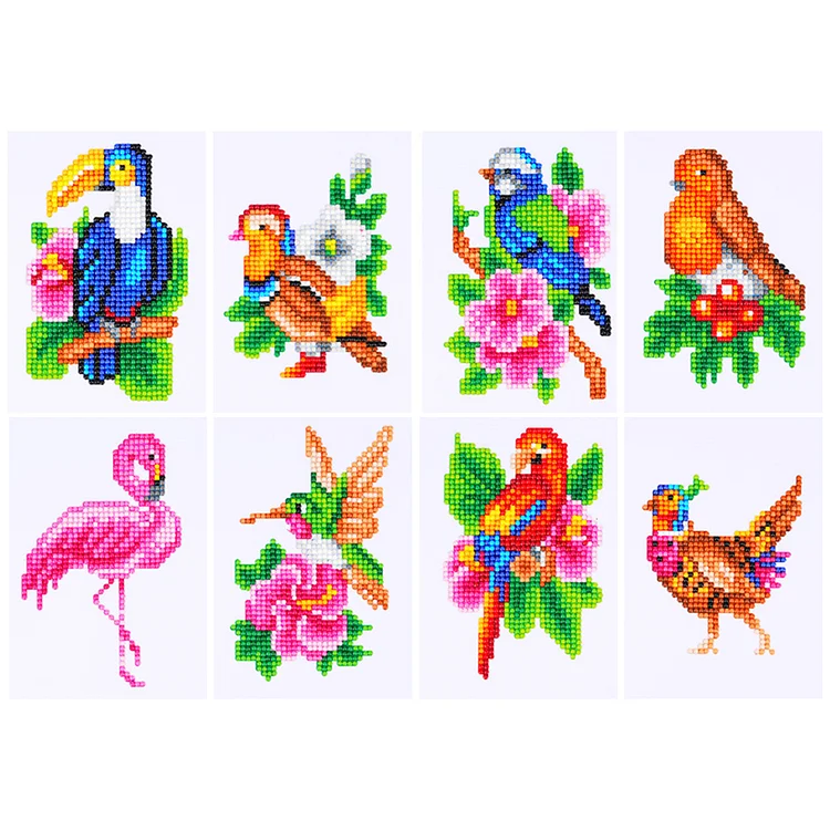 【Mini Set】Birds 12*17cm (Canvas) Full Round Drill Diamond Painting gbfke
