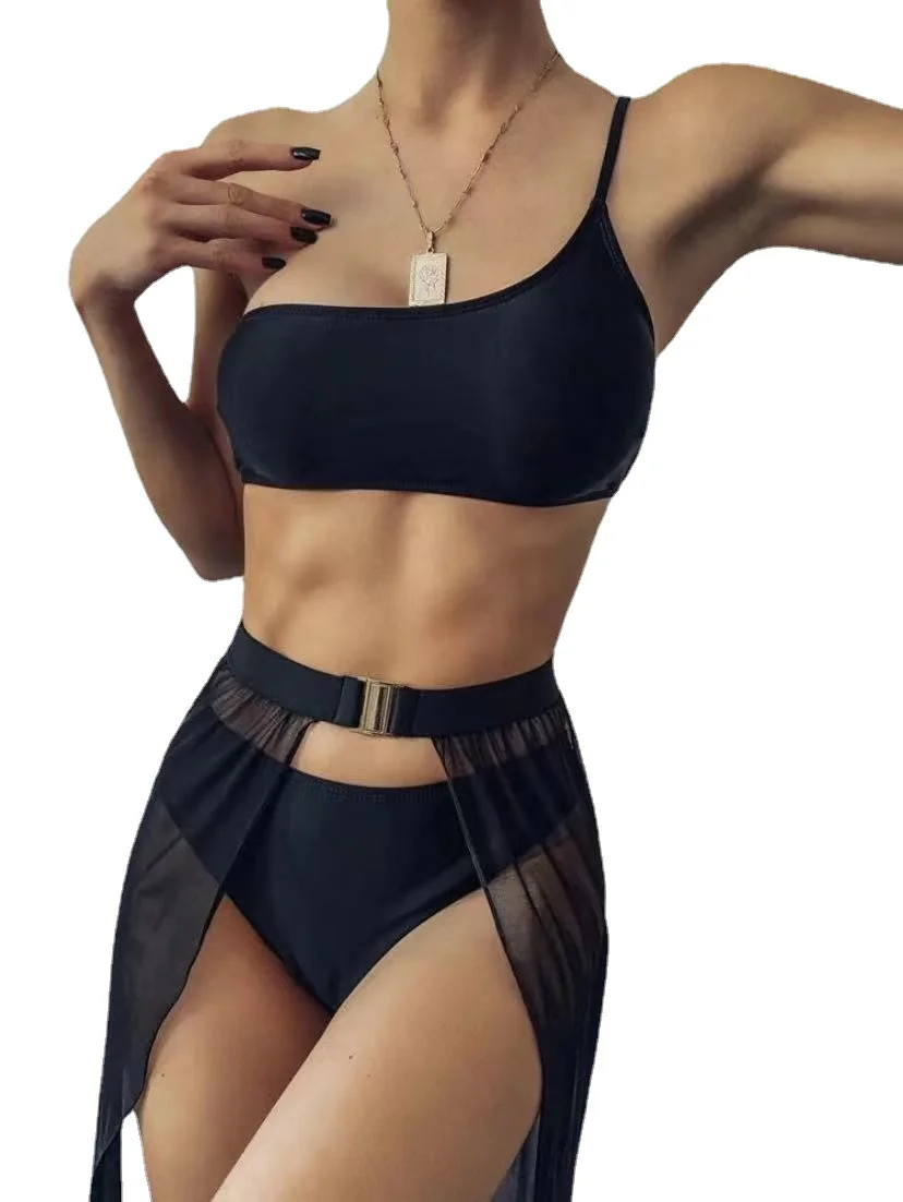 Wongn Wongn Fashion New Edicetic With Sexy Bareback Bikini Three-Piece Bikini Band Swimsuit Batch