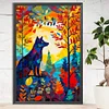 (40*60cm)Stained Glass Wolf - Full Round Drill Diamond Painting