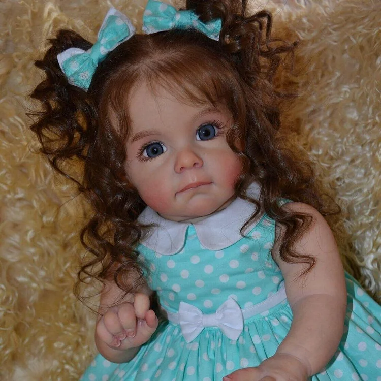 GSBO-Cutecozylife-[Adorable Twins]22'' Realistic Reborn Beautiful Lifelike Baby Doll Girl with Curly Hair Named Reign and Laura-Best Gift for Children