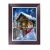 Snowman And Hut  | Full Round Diamond Painting Kits