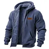 Men's Vintage Western Cowboy Fleece Pocket Full Zip Long Sleeve Hoodie Jacket by Inlyline