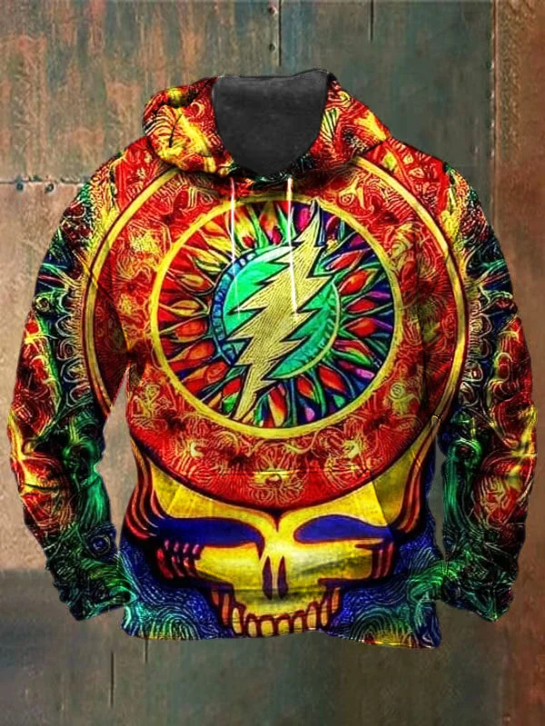 Unisex Skull Print Heavyweight Hoodies