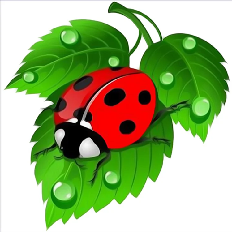 Ladybug on Leaf  Full Round Diamond Painting 30*30CM