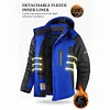Men's Winter Waterproof Ski Jacket Softshell Fleece Snowboarding Jackets Fishing Hiking Coat With Detachable Hood