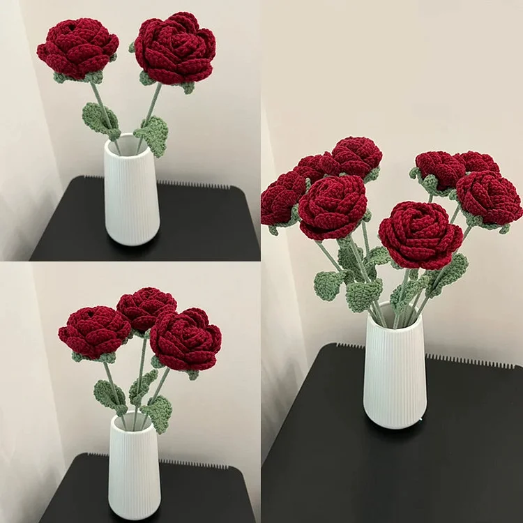 Everlasting Bloom Knitted Rose Bouquet