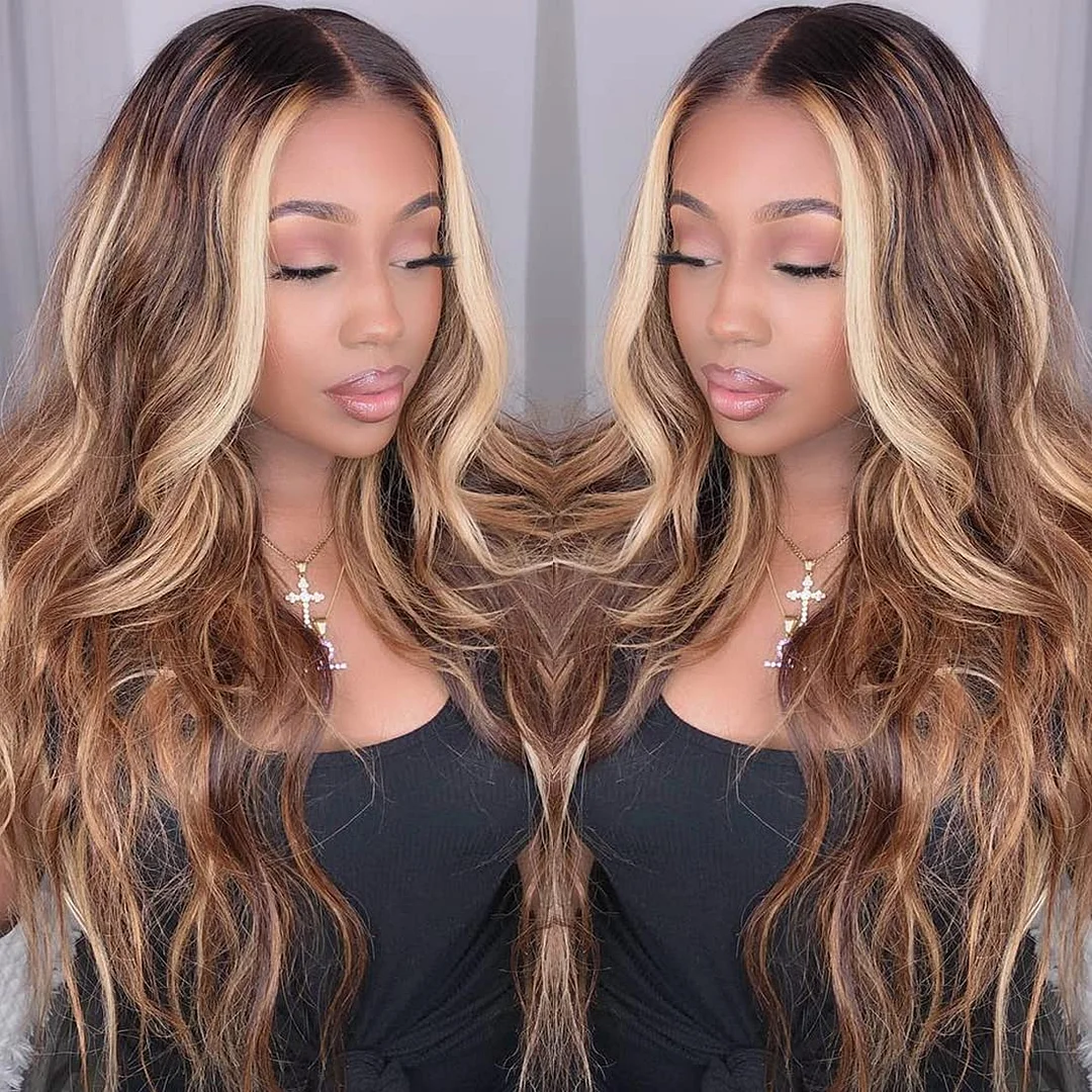 Long Body Wave Lace Wigs Blonde Daily Style ELCNEPAL