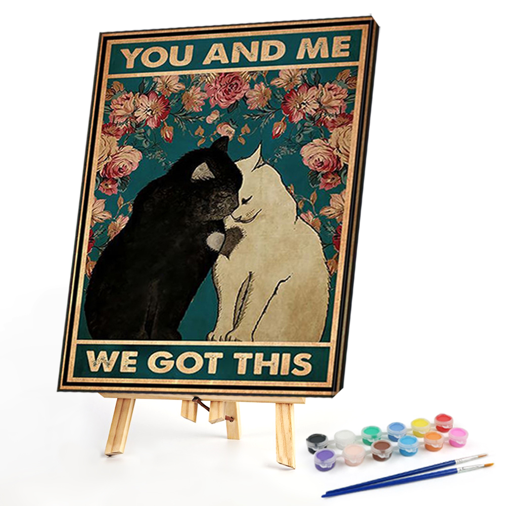 

40*50CM - Paint By Numbers - Retro Cat Poster, 501 Original