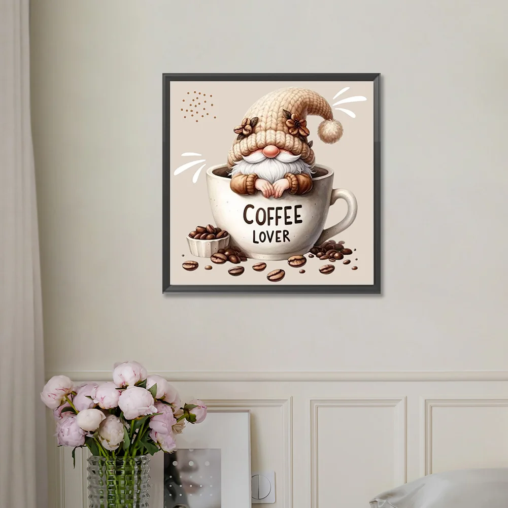 Diamond Painting - Full Round Drill - Coffee Gnome(Canvas|30*30cm)