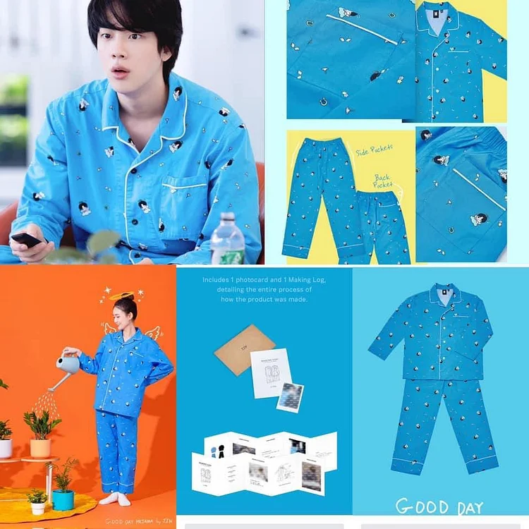 商品の通販サイト BTS JIN GOOD DAY PAJAMA SET SKY BLUE M