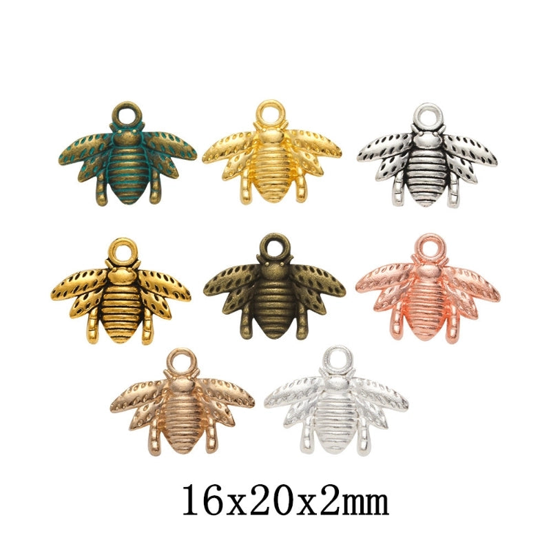 100 Pieces 300 Pieces 16*20mm Alloy Bee Pendant